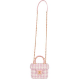 Chanel Quilted Tweed Top Handle CC Vanity Case Crossbody Bag
