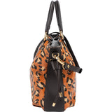 MCM Monogram Leopard Print Visetos Drawstring Tote Handbag
