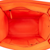 Céline Orange Calfskin Leather Luggage Handbag