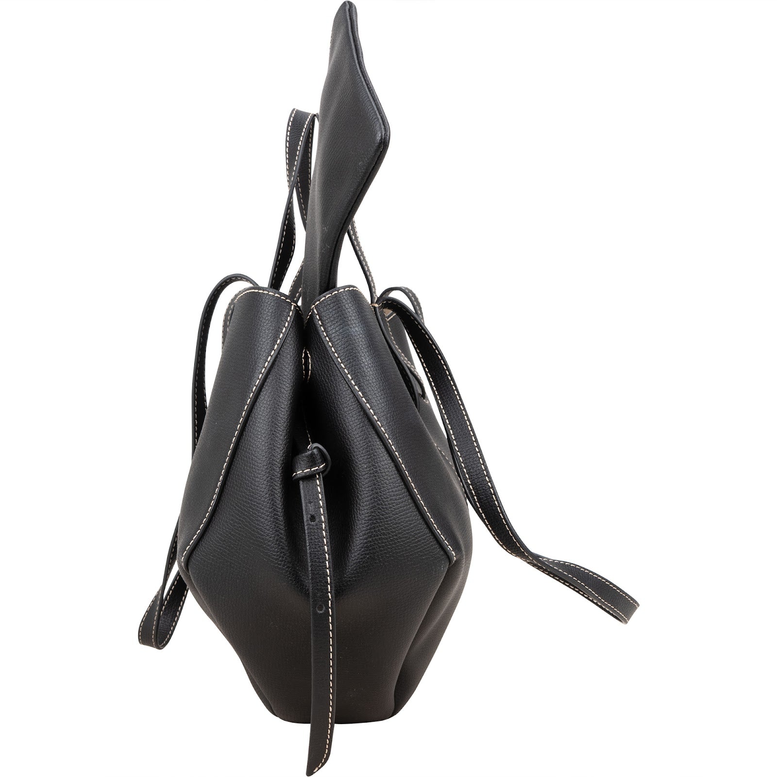 Polène Grained Leather Cyme Tote Handbag - vintageandkickz