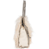 Stella McCartney Faux Fur Knitted Falabella Fold Over Tote Crossbody Handbag