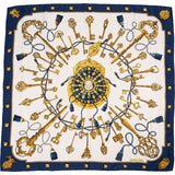 Hermès Les Clés Silk 90 Scarf Tuch