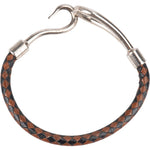 Hermès Jumbo Hook Braided Leather Bracelet - vintageandkickz
