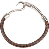 Hermès Jumbo Hook Braided Leather Bracelet - vintageandkickz