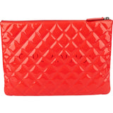 Chanel Quilted Patent Leather CC Clutch