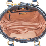 Miu Miu Navy Vitello Lux Leather Satchel Handbag