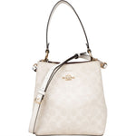 Coach White Monogram Mollie Bucket Handbag - vintageandkickz