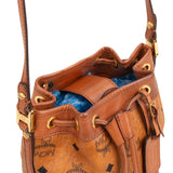 MCM Monogram Visetos Heritage Drawstring Bucket Crossbody Bag