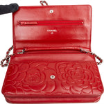 [🔄️B20 / F44] Chanel Embossed Camellia Leather Wallet on Chain Crossbody Bag - vintageandkickz