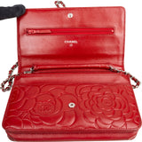[🔄️B20 / F44] Chanel Embossed Camellia Leather Wallet on Chain Crossbody Bag - vintageandkickz