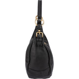 Prada Black Calfskin Leather Hobo Shoulder Bag