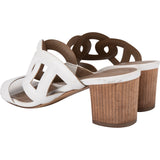 Hermès White Lambskin Chaine d’Ancre Bikini Heel Sandals Lipari 70 (38,5)