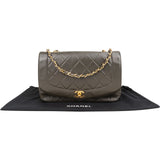 Chanel Quilted Lambskin 24K Gold Diana Single Flap Crossbody Bag