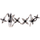 Handcrafted Marquise 2,76 Carat Stacking Diamond Flower 750 Whitegold Ring (#55)