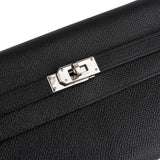 Hermès Noir Epsom Leather Kelly 20 Classic Wallet