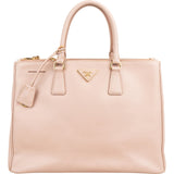 Prada Pink Saffiano Leather Galleria Tote Handbag