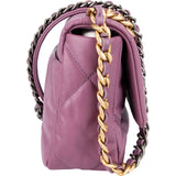 Chanel 19 Purple Quilted Lambskin Single Flap Crossbody Bag
