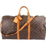 Louis Vuitton Monogram Canvas Keepall 55 Bandoulière Travel Bag