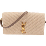 Saint Laurent Chevron Raffia Matelassé Envelope Crossbody Bag