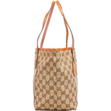 Gucci Monogram GG Canvas Patent Leather Web Small Tote Shoulder Bag