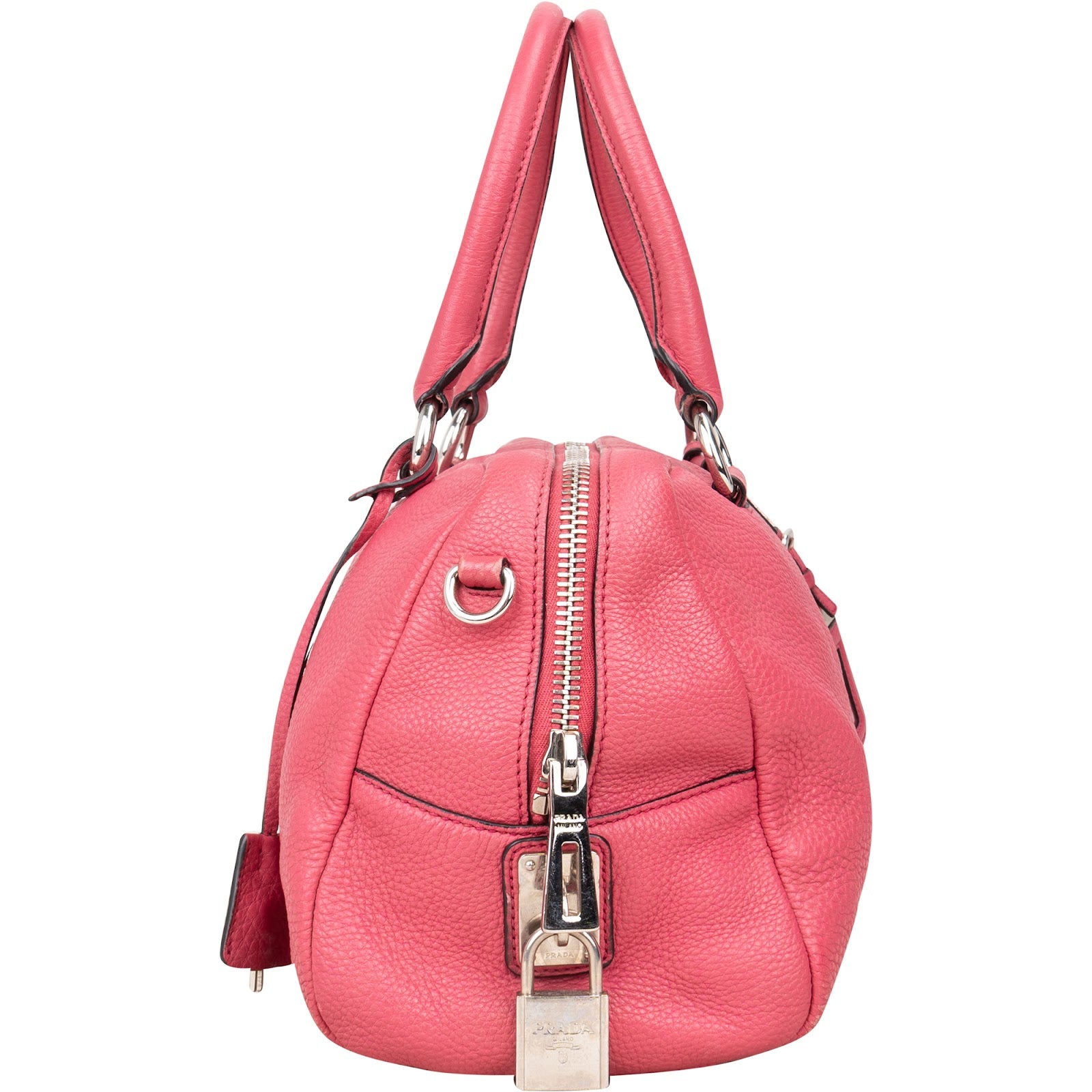 [🔄️B14 / F37] Prada Vitello Daino Bauletto Bag Handbag - vintageandkickz