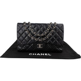 Chanel Quilted Lambskin Palladium Jumbo Single Flap Crossbody Bag