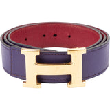 Hermès Bicolor Epsom Leather Reversible H Belt (90)