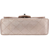 Chanel Metallic Quilted Perforated Leather Small Single Flap Crossbody Bag