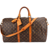 Louis Vuitton Monogram Canvas Keepall 50 Bandoulière Travel Bag