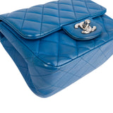 Chanel Quilted Lambskin Palladium Mini Square Single Flap Crossbody Bag