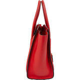 Celine Red Drummed Calfskin Leather Luggage Handbag