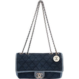 Chanel Quilted Denim Medium Single Flap Crossbody Bag