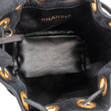 Chanel Lambskin Drawstring CC Bucket Crossbody Bag