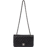 Chanel Quilted Lambskin Palladium Medium Double Flap Shoulder Bag