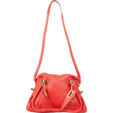 Chloé Red Grained Leather Paraty Shoulder Handbag