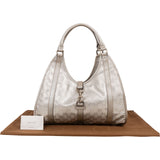 Gucci Monogram GG Imprimé Silver Jackie Shoulder Bag
