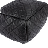 Chanel Quilted Lambskin Palladium CC Drawstring Bucket Handbag
