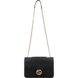 Gucci Grained Leather Interlocking GG Medium Crossbody Bag