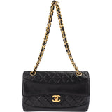 Chanel Quilted Lambskin 24K Gold Clip Single Flap Shoulder Bag