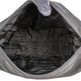 Prada Black Nylon Triangle Lucite PVC Handle Shoulder Bag