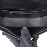 Burberry Black Brushed Leather Small Olympia Crossbody Bag