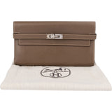 Hermès Epsom Leather Palladium Kelly Wallet