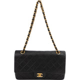 Chanel Quilted Lambskin 24K Gold Medium Double Flap Shoulder Bag