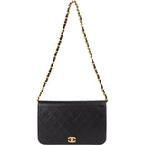 Chanel Quilted Lambskin 24K Gold Single Flap Shoulder Bag