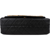 Chanel Quilted Lambskin Chain Spellout Letters Single Flap Crossbody Bag
