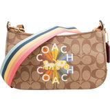 Coach Monogram Demi in Signature Canvas Radial Rainbow Crossbody Bag
