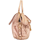 Miu Miu Pink Vitello Lux Leaher Satchel Lock Handbag