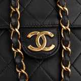 Chanel Quilted Lambskin 24K Gold Single Flap Shoulder Bag