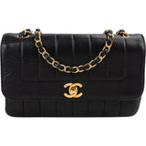 Chanel Vertical Quilted Lambskin 24K Gold Single Flap Crossbody Bag