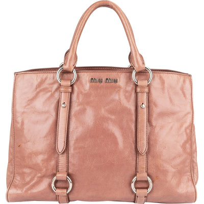 Miu Miu Vitello Lux Leather Handbag